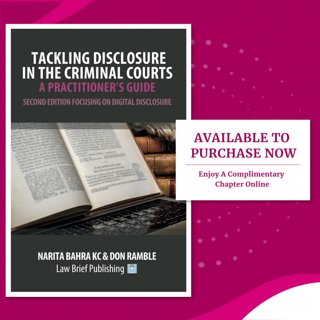 Narita Bahra KC’s 'Tackling Disclosure in Criminal Cases: A Practitioner’s Guide (Second Edition)' Published