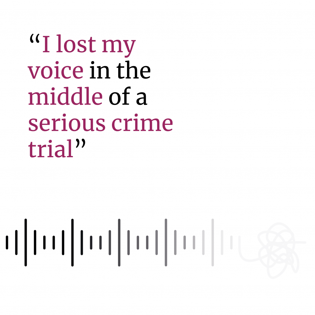 I Lost My Voice In The Middle Of A Serious Crime Trial